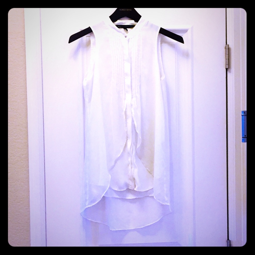 Chic long white chiffon layered mermaid top